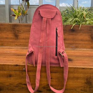 Hand Tooled & Pink Suede Leather <b>Boot</b> Stitch Sling Bag & Backpack with Fringe Western Floral Conceal Carry Chest Bags for Women - Product Image 4