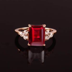 Granat rouge taille hexagonale certifié IGI, argent sterling 925 plaqué or rose 14 carats, cadeau de pierre de naissance de janvier pour elle - Product Image 1