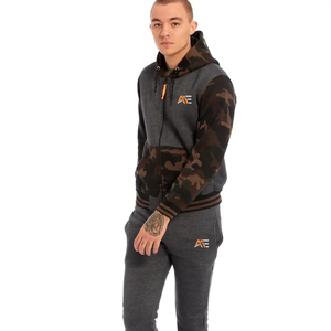 100% Cotton Camo <b>Hoodie</b> Tracksuit Set Custom Jogger Pants Casual Streetwear Activewear Two Piece Sportswear Outfit OEM Wholesale - Product Image 4