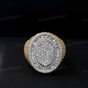 <b>Men</b> & Women’s Round Moissanite Hip Hop <b>Ring</b> 925 Sterling <b>Silver</b> Luxury Iced Band GRA Certified - Product Image 2