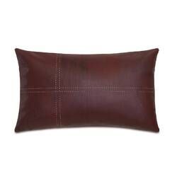 Oblong Velvet Pillow Dark Brown Plaid Pattern Home Decor Cushion - Product Image 2