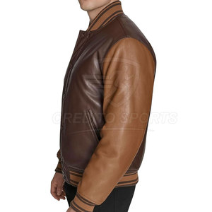 Custom Made <b>High</b> Quality <b>Leather</b> Letterman Jacket <b>Top</b> Price Letterman <b>Leather</b> Jacket For Online Sale Winter Made In Pakistan - Product Image 4