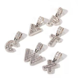 จี้เพชรโมอิสซาไนต์ทรงอักษรย่อประดับทอง 18K/14K บนเงินแท้ 925 สำหรับผู้ชาย เหมาะสำหรับเป็นของขวัญ - Product Image 1
