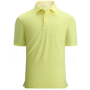 Polo de Punto de Manga Corta para Hombre, Color Amarillo Claro, Diseño Casual, Cierre de Botones, Corte Regular - Product Image 3