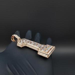 Number 1 Pendant Moissanite Diamond <b>Iced</b> <b>Out</b> Hip Hop Necklace Gold Plated Bling <b>Chain</b> Jewelry Gift - Product Image 4
