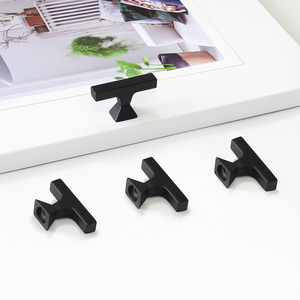 Tirador de Cajón en Forma de T de Aleación de Zinc Negro Mate, Tirador Geométrico para Gabinete, Herraje Contemporáneo para Muebles, Duradero y Ecológico para Cocina - Product Image 2