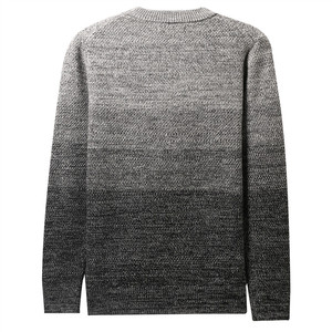 Custom Men's Gradient Crewneck Sweater Ombre Color <b>Block</b> Pullover Long Sleeve Casual Knitwear Fashion Autumn Winter Knit Tops - Product Image 2
