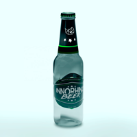 Bouteille en verre borosilicate haute résistance INNORHINO de 1 litre avec bouchon à vis sérigraphié pour jus, bière, tequila