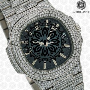 Reloj Redondo de Acero Inoxidable de Lujo Charm_Jewells, 38 mm, Analógico, de Cuarzo, con Bisel de Diamantes, para Mujer - Product Image 3