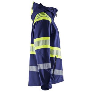 High Visibility Waterproof Safety <b>Jacket</b> <b>Hi</b>-<b>Vis</b> Reflective Workwear Hooded <b>Softshell</b> Construction Polyester CE Certified Unisex - Product Image 2