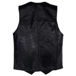 Chaleco de Motociclista de Cuero Genuino para Hombre, Estilo Nuevo, Impermeable, Cortavientos, Transpirable, Reversible, Vintage, Cálido para Invierno, Sin Mangas - Product Image 2