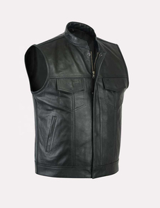 Gilet de moto en cuir respirant de qualité supérieure pour homme, sans manches, pour motocross et motard - Product Image 3