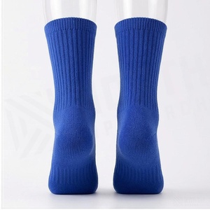Crew <b>Socks</b> Geometric Pattern Blue Breathable <b>Running</b> <b>Socks</b> for Adults Spring Season - Product Image 2