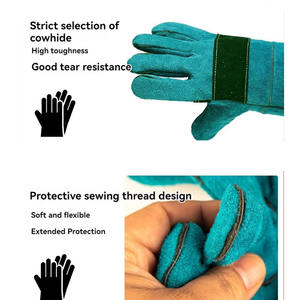 Guantes de Manipulación de Animales de 60 cm, Resistentes a Mordeduras, de Piel de Vaca, para Gatos, Perros, Aves, Serpientes y Reptiles, Venta al Por Mayor - Product Image 2