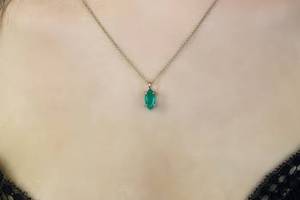 <b>Top</b> Quality Solid 925 Sterling <b>Silver</b> 100% Natural Green Onyx Faceted Marquise Cut Gemstone Fine Pendant Rhodium Chain Necklaces - Product Image 6