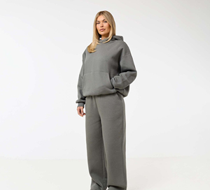 Latest Design Cotton Tracksuits High Quality 2-Piece <b>Set</b> Adult Women's Winter Track Suits Solid Pattern Ladies Tracksuits - Product Image 1