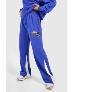 Conjunto Deportivo de Felpa con Capucha Azul para Mujer, Corte Holgado, Informal, con Bolsillos, Color Sólido, para Todas las Temporadas - Product Image 4