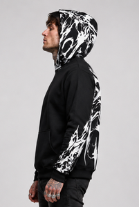 Hoodie de motard avec doublure en Kevlar, impressions réfléchissantes haute visibilité, poches pour protections CE, fabricant sur mesure - Product Image 5