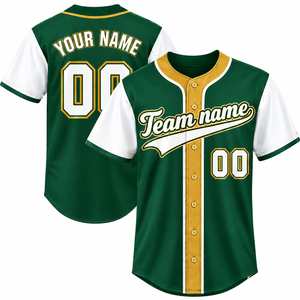 Maillot de baseball personnalisé, impression par sublimation, 100% polyester, manches courtes, évacuation de l'humidité, coupe régulière pour homme adulte - Product Image 1