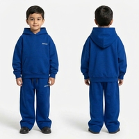 Ensemble sweat à capuche et pantalon de jogging oversize pour garçons, 100 % coton molletonné respirant, jambes larges, design logo personnalisé, survêtements hip-hop