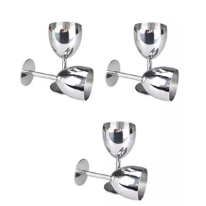 Popular Look <b>Stainless</b> Steel Wine <b>Glass</b> Set of 2 Modern Design Long Stem Round Shape Party Goblets Western Drinking <b>Glass</b> goble - Product Image 5