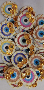 Nuevo Plato de Kumkum con Ojo Turco, Recuerdo de Pooja, Roli Chawal Thali, Regalo de Diwali, Recuerdo de Boda India, Regalo Personalizado - Product Image 2