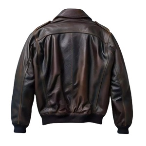 Blouson aviateur en cuir pour homme, en peau d'agneau, modèle A-2, blouson de bombardier, taille plus, logo personnalisé, vestes 2026 - Product Image 4