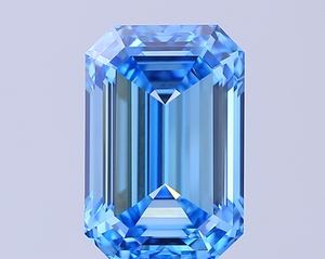 Diamante CVD Cultivado en Laboratorio, Corte Esmeralda Azul, Certificado IGI, Gema Suelta para Joyería - Product Image 1