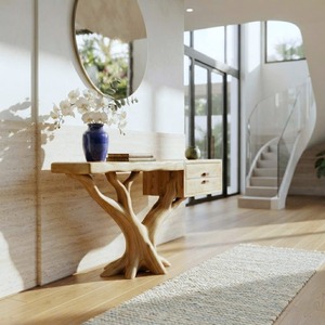 Vintage <b>Console</b> <b>Table</b> With Drawer Farmhouse Tabletop Solid Wood Handmade Furniture Living Room <b>Table</b> Housewarming Gift - Product Image 5