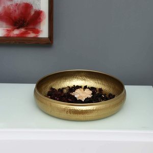 Handcrafted Hammered Golden Metal Urli Bowl Floating Candles Flowers Decorative Brass Finish <b>Tea</b> <b>Light</b> Holder Lid <b>Christmas</b> Home - Product Image 5