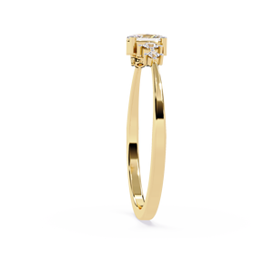 Bague de fiançailles minimaliste et délicate, avec un diamant naturel ovale certifié IGI, en or 18 carats, pour femme. - Product Image 3