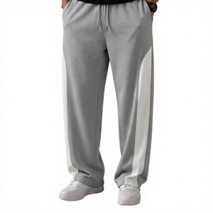 High Quality Lightweight 100% Polyester Casual Men's Sweatpants Overalls Flare Pants <b>Elastic</b> <b>Waist</b> OEM Service Custom <b>Trousers</b> - Product Image 4