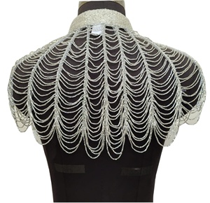 New Arrival super sexy Ladies Party See Through Embellished handmade <b>sequins</b> beaded cape Blouse <b>Top</b> for Women - Product Image 3