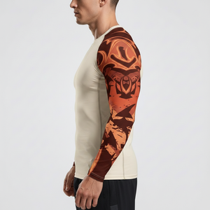 T-shirt de compression personnalisé de haute qualité pour homme, manches longues, pour entraînement BJJ, hauts de sport, rashguard MMA, rashguard sublimé - Product Image 3