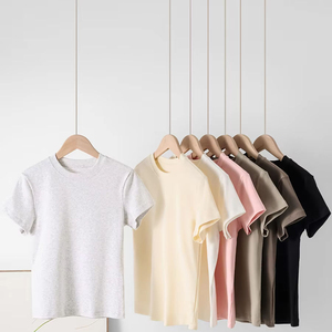 Camiseta de verano a la moda para mujer, nuevo estilo moderno con mangas cortas, informal, holgada, de longitud media, versátil, para mujer - Product Image 1