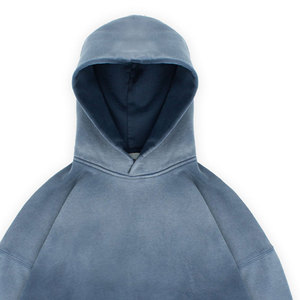Sweat à capuche oversize pour homme, couleur unie, 100% coton, tissu molletonné français, respirant, décontracté, pour l'automne - Product Image 3