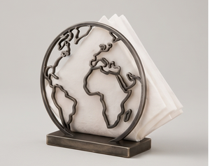 Porte-serviettes en métal avec motif de l'essentiel du monde, design globe terrestre, texture moulée, pour cuisine et salle à manger, vente en gros - Product Image 1