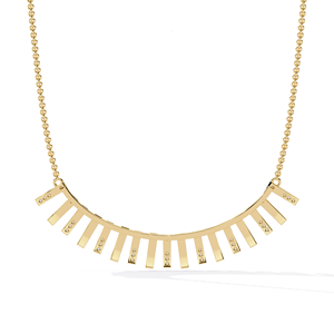 inspired bar drop natural diamond <b>statement</b> <b>necklace</b> elegant gold bridal jewelry contemporary luxury for women - Product Image 6