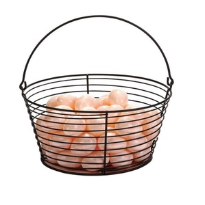 Panier de rangement de style moderne, panier à œufs en métal au design moderne, panier en fil métallique noir classique avec revêtement en poudre - Product Image 2