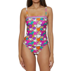 Traje de Baño de Una Pieza Personalizado para Mujer con Estampado de Corazones Coloridos, Traje de Baño Monokini de Moda para la Playa - Product Image 2