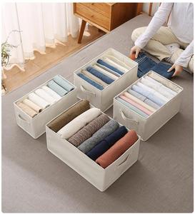 Organizadores de Ropa Interior y Calcetines, Divisores de Lino Plegables <span class=keywords><strong>para</strong></span> Armario, <span class=keywords><strong>Cajas</strong></span> de Almacenamiento <span class=keywords><strong>para</strong></span> <span class=keywords><strong>Guardar</strong></span> Jeans, <span class=keywords><strong>Pantalones</strong></span> y Leggings - Product Image 6