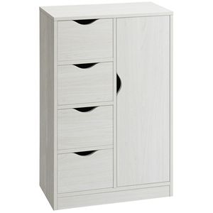 Organizzatore per cassettone in stile moderno a 4 cassetti per ingresso camera da letto soggiorno o bagno-bianco - Product Image 1