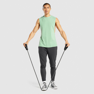 Nueva Llegada, Camiseta sin Mangas para Hombre, Estilo Urbano, Tejida en Algodón y Poliéster, Transpirable, con Etiqueta Privada Personalizada, OEM - Product Image 4