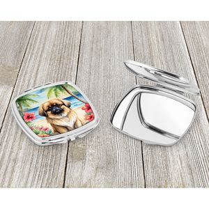 Pekingese Luau Compacto Espejo de maquillaje de viaje Plegable Diseño de mano Regalo para mujeres y niñas - Product Image 3