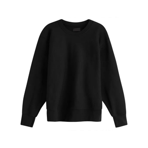 เสื้อสเวตเชิ้ตคอกลมโอเวอร์ไซส์สีพื้นสำหรับผู้ชาย สีดำ ขายส่ง ผลิตจากผ้าฝ้ายถัก สวมใส่สบาย สไตล์สตรีทแวร์ สำหรับฤดูใบไม้ร่วงและฤดูหนาว - Product Image 2