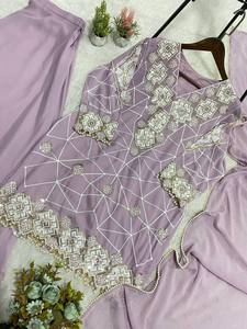 ชุดสูทปาร์ตี้ผู้หญิงปักลาย Georgette Sequence แบบ Plazzo - แห้งเร็วและไม่ยับง่าย - Product Image 2