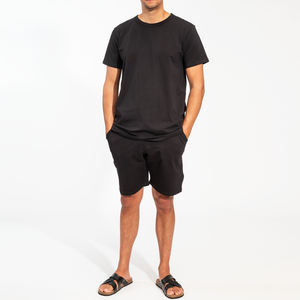 Ensemble 2 pièces T-shirt et short pour homme, style décontracté, 100% coton, coupe oversize, effet délavé, vente en gros - Product Image 6