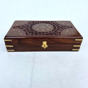Caja de Madera Grabada Personalizada UO, Caja de Almacenamiento de Madera Hecha a Mano para Joyería, Utensilios de Cocina, Contenedor de Almacenamiento, Precio de Fábrica EXW por UO INDIA - Product Image 6