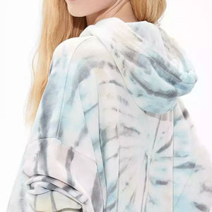 Streetwear tendance pour les acheteurs en gros, service OEM, design chic avec effet tie-dye, pull décontracté pour femmes, coupe ample. - Product Image 6
