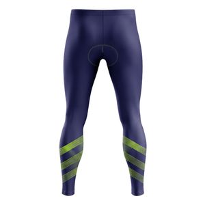Leggings de cyclisme pour hommes et femmes, bleu marine et vert, longueur intégrale, rembourrés, ajustés, confortables et extensibles, vêtements de sport pour le vélo - Product Image 2